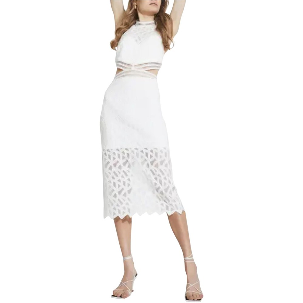 Bardot Ivory Lace Midi Dress